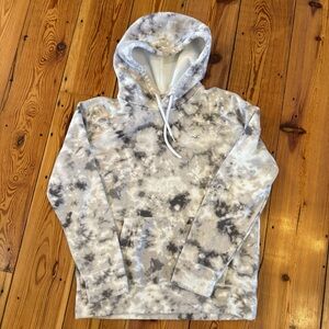 Hollister Hoodie Mens Small Gray Tie Dye Camo Thick Fleece Lined Pullover